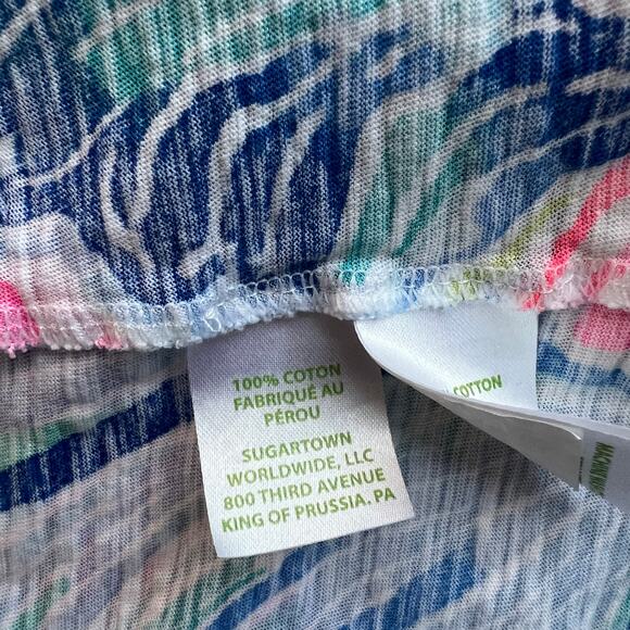 Lilly Pulitzer Gigi V-Neck Tank Top Beach Please 100% Cotton Small - Picture 6 of 8
